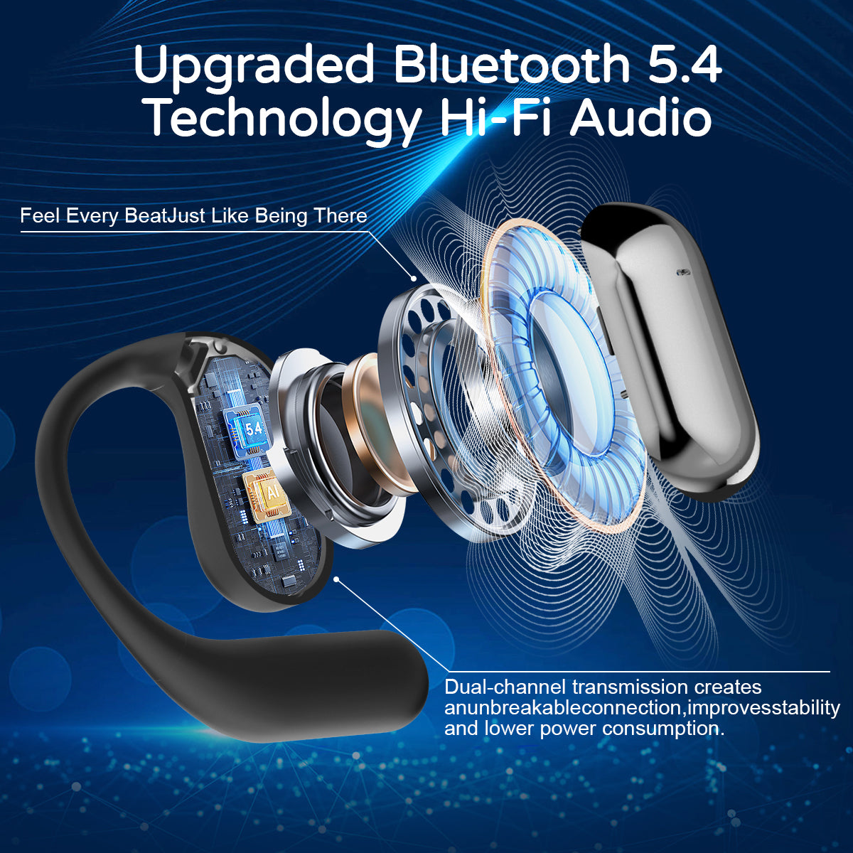 AI Real-Time Translation Earbuds-3-in-1 Wireless Bluetooth Translation Headphones for 144 Languages & Accents,Compatible with iOS & Android, Translation Device for Travel, Business, Learning